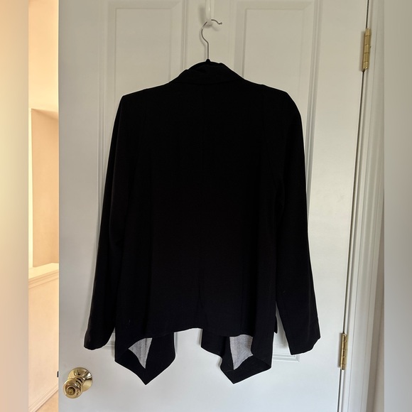 Anthropologie Cartonnier Cornerstone Open Drapey Black Blazer Suit Jacket - Picture 7 of 10